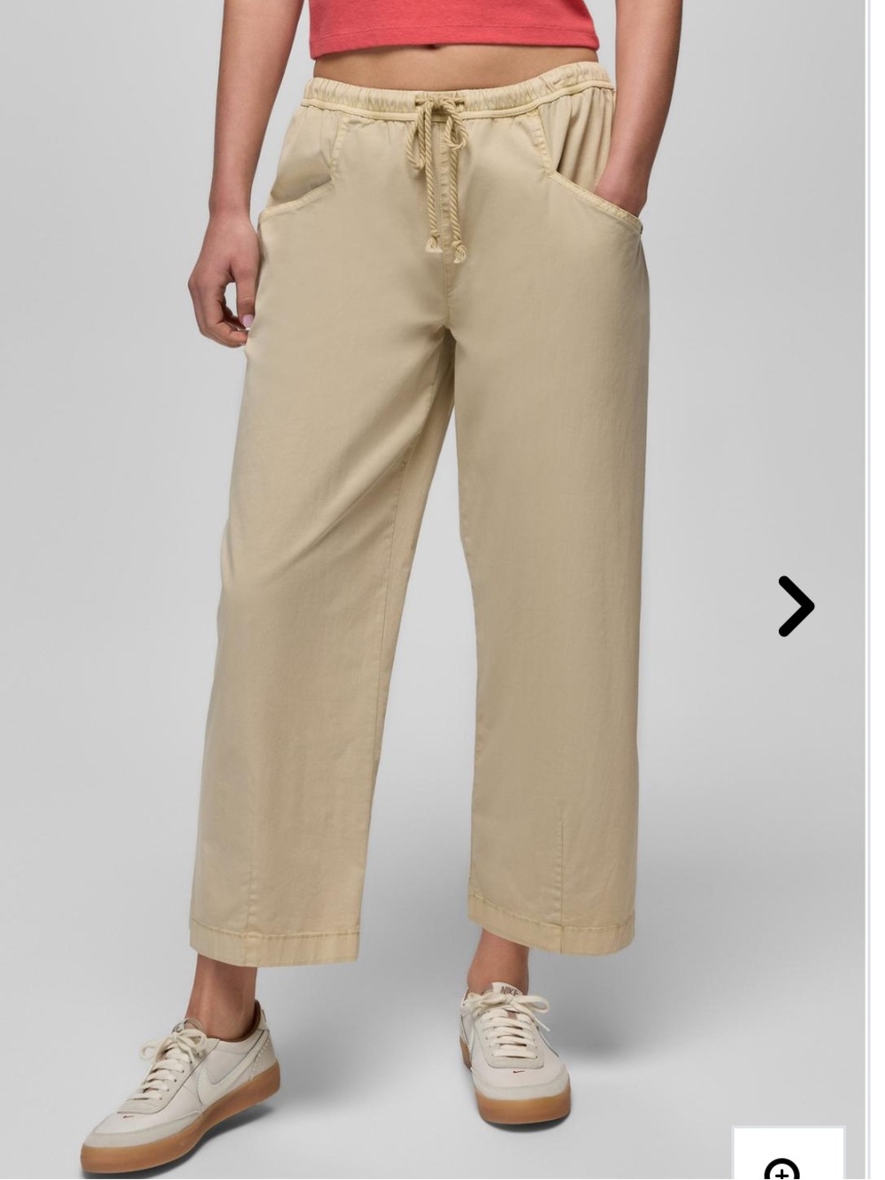 Prana Women's Cropped Drawstring Pants in Beige